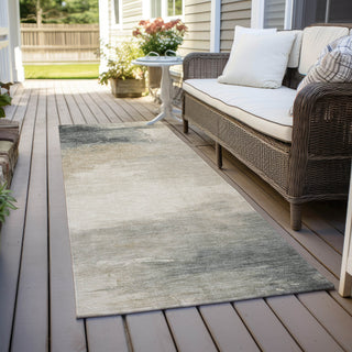 Piper Looms Chantille Abstract ACN1672 Beige Machine Washable Area Rug Runner Outdoor Lifestyle Image Feature