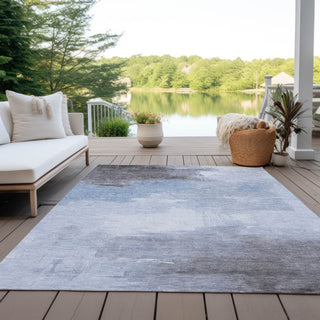 Piper Looms Chantille Abstract ACN1672 Sky Machine Washable Area Rug Outdoor Lifestyle Image Feature
