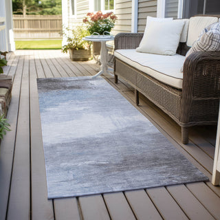 Piper Looms Chantille Abstract ACN1672 Sky Machine Washable Area Rug Runner Outdoor Lifestyle Image Feature