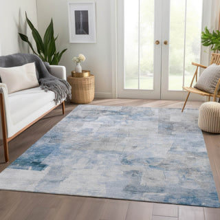 Piper Looms Chantille Abstract ACN1673 Denim Machine Washable Area Rug Lifestyle Image Feature