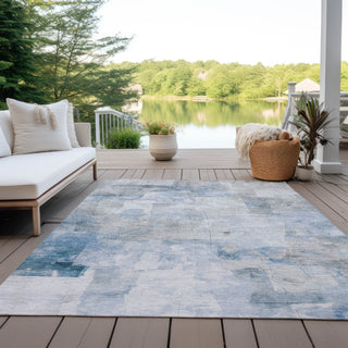 Piper Looms Chantille Abstract ACN1673 Denim Machine Washable Area Rug Outdoor Lifestyle Image Feature