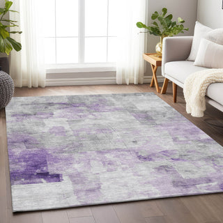 Piper Looms Chantille Abstract ACN1673 Lavender Machine Washable Area Rug Lifestyle Image Feature