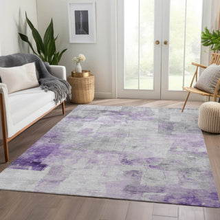 Piper Looms Chantille Abstract ACN1673 Lavender Machine Washable Area Rug Lifestyle Image Feature
