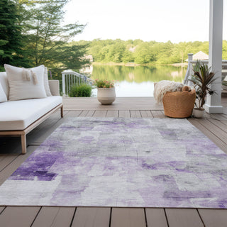 Piper Looms Chantille Abstract ACN1673 Lavender Machine Washable Area Rug Outdoor Lifestyle Image Feature