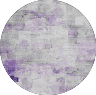 Piper Looms Chantille Abstract ACN1673 Lavender Machine Washable Area Rug Round Main Image