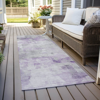 Piper Looms Chantille Abstract ACN1673 Lavender Machine Washable Area Rug Runner Outdoor Lifestyle Image Feature