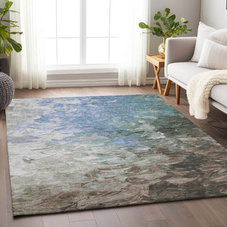 Piper Looms Chantille Abstract ACN1674 Denim Machine Washable Area Rug Lifestyle Image Feature