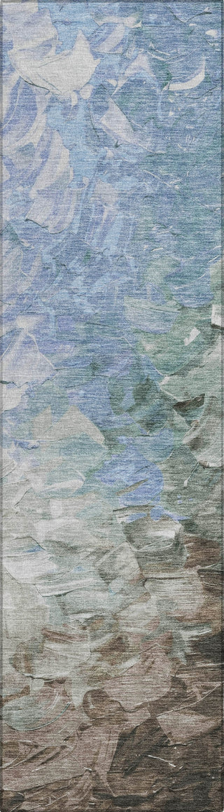 Piper Looms Chantille Abstract ACN1674 Denim Machine Washable Area Rug Runner Main Image