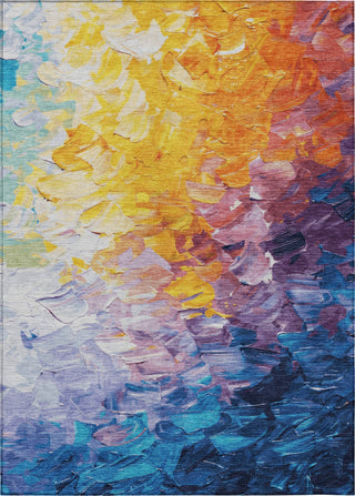 Piper Looms Chantille Abstract ACN1674 Gold Machine Washable Area Rug main image