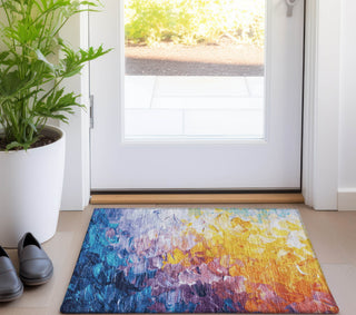 Piper Looms Chantille Abstract ACN1674 Gold Machine Washable Area Rug Scatter Lifestyle Image Feature