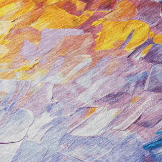 Piper Looms Chantille Abstract ACN1674 Gold Machine Washable Area Rug Swatch Image