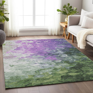 Piper Looms Chantille Abstract ACN1674 Purple Machine Washable Area Rug Lifestyle Image Feature