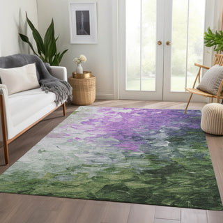 Piper Looms Chantille Abstract ACN1674 Purple Machine Washable Area Rug Lifestyle Image Feature