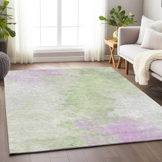 Piper Looms Chantille Abstract ACN1675 Aloe Machine Washable Area Rug Lifestyle Image Feature