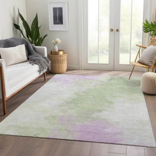 Piper Looms Chantille Abstract ACN1675 Aloe Machine Washable Area Rug Lifestyle Image Feature
