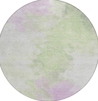 Piper Looms Chantille Abstract ACN1675 Aloe Machine Washable Area Rug Round Main Image