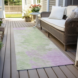Piper Looms Chantille Abstract ACN1675 Aloe Machine Washable Area Rug Runner Outdoor Lifestyle Image Feature