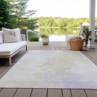 Piper Looms Chantille Abstract ACN1675 Beige Machine Washable Area Rug Outdoor Lifestyle Image Feature
