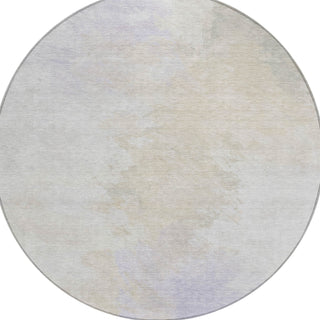 Piper Looms Chantille Abstract ACN1675 Beige Machine Washable Area Rug Round Main Image