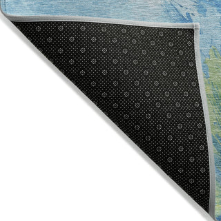 Piper Looms Chantille Abstract ACN1675 Blue Machine Washable Area Rug Backing Image