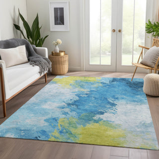 Piper Looms Chantille Abstract ACN1675 Blue Machine Washable Area Rug Lifestyle Image Feature