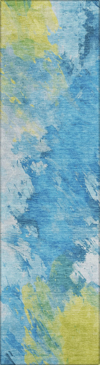 Piper Looms Chantille Abstract ACN1675 Blue Machine Washable Area Rug Runner Main Image