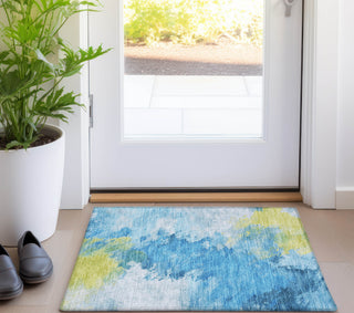 Piper Looms Chantille Abstract ACN1675 Blue Machine Washable Area Rug Scatter Lifestyle Image Feature