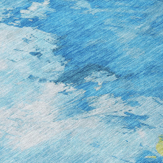 Piper Looms Chantille Abstract ACN1675 Blue Machine Washable Area Rug Swatch Image