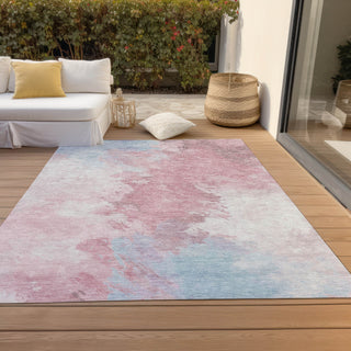 Piper Looms Chantille Abstract ACN1675 Blush Machine Washable Area Rug Outdoor Lifestyle Image Feature