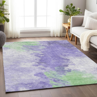 Piper Looms Chantille Abstract ACN1675 Lavender Machine Washable Area Rug Lifestyle Image Feature