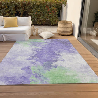 Piper Looms Chantille Abstract ACN1675 Lavender Machine Washable Area Rug Outdoor Lifestyle Image Feature