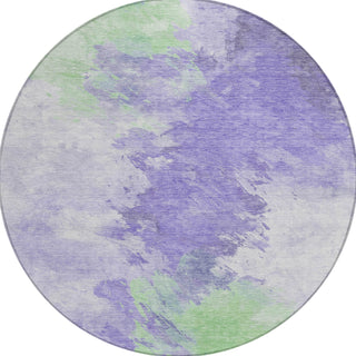Piper Looms Chantille Abstract ACN1675 Lavender Machine Washable Area Rug Round Main Image