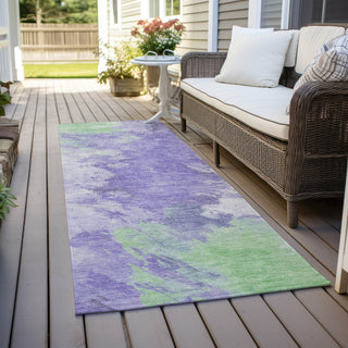 Piper Looms Chantille Abstract ACN1675 Lavender Machine Washable Area Rug Runner Outdoor Lifestyle Image Feature