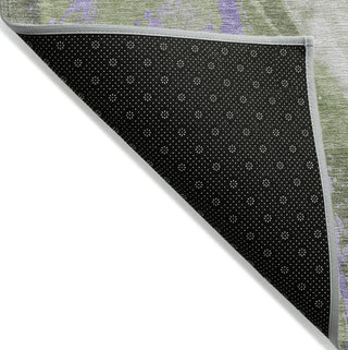 Piper Looms Chantille Swirls ACN1676 Olive Machine Washable Area Rug Backing Image