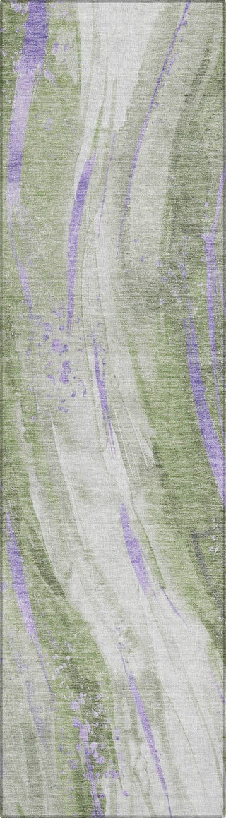 Piper Looms Chantille Swirls ACN1676 Olive Machine Washable Area Rug Runner Main Image