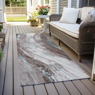 Piper Looms Chantille Swirls ACN1676 Taupe Machine Washable Area Rug Runner Outdoor Lifestyle Image Feature
