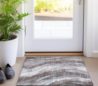 Piper Looms Chantille Swirls ACN1676 Taupe Machine Washable Area Rug Scatter Lifestyle Image Feature