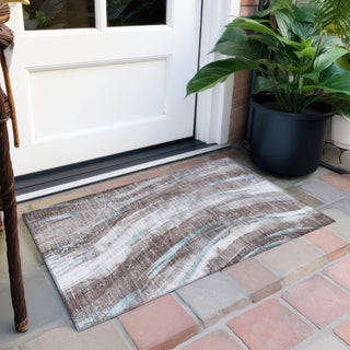 Piper Looms Chantille Swirls ACN1676 Taupe Machine Washable Area Rug Scatter Outdoor Lifestyle Image Feature
