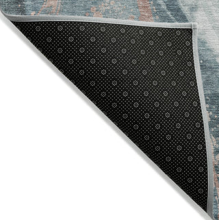 Piper Looms Chantille Swirls ACN1676 Teal Machine Washable Area Rug Backing Image