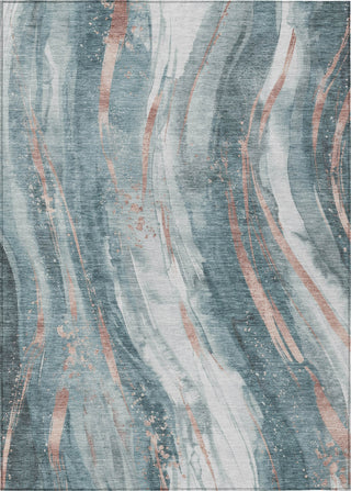 Piper Looms Chantille Swirls ACN1676 Teal Machine Washable Area Rug main image