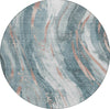 Piper Looms Chantille Swirls ACN1676 Teal Machine Washable Area Rug Round Main Image