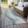 Piper Looms Chantille Swirls ACN1676 Teal Machine Washable Area Rug Runner Outdoor Lifestyle Image Feature