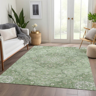 Piper Looms Chantille Medallion ACN1677 Aloe Machine Washable Area Rug Lifestyle Image Feature