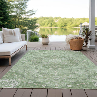 Piper Looms Chantille Medallion ACN1677 Aloe Machine Washable Area Rug Outdoor Lifestyle Image Feature
