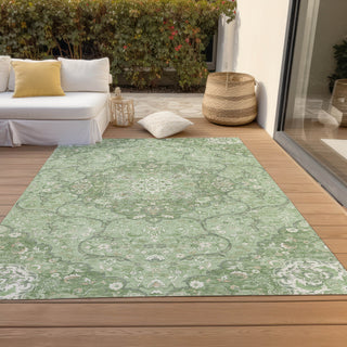 Piper Looms Chantille Medallion ACN1677 Aloe Machine Washable Area Rug Outdoor Lifestyle Image Feature