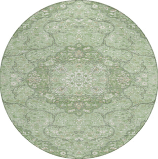 Piper Looms Chantille Medallion ACN1677 Aloe Machine Washable Area Rug Round Main Image