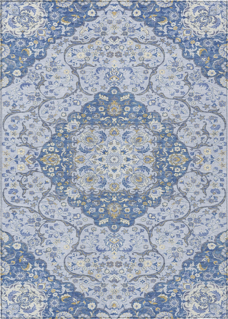 Piper Looms Chantille Medallion ACN1677 Blue Machine Washable Area Rug main image