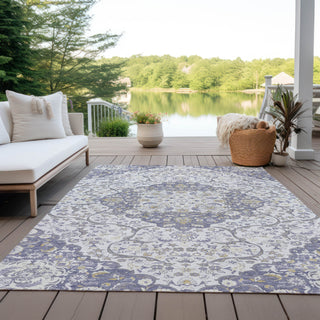Piper Looms Chantille Medallion ACN1677 Lavender Machine Washable Area Rug Outdoor Lifestyle Image Feature