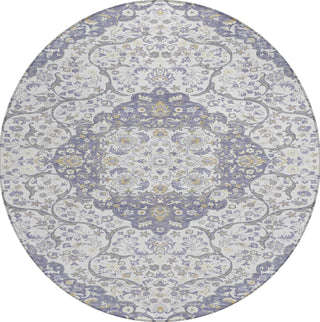 Piper Looms Chantille Medallion ACN1677 Lavender Machine Washable Area Rug Round Main Image