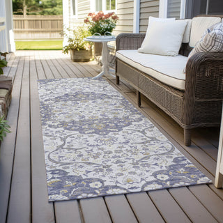 Piper Looms Chantille Medallion ACN1677 Lavender Machine Washable Area Rug Runner Outdoor Lifestyle Image Feature